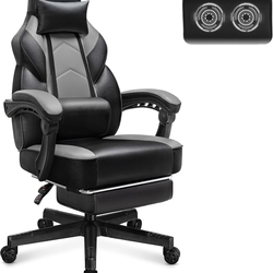 Meilocar Gaming Chair for Adult, Computer Chair with Footrest Video Game Chair Big and Tall Gaming Chair with Massage Lumbar Support, Adjustable Heigh