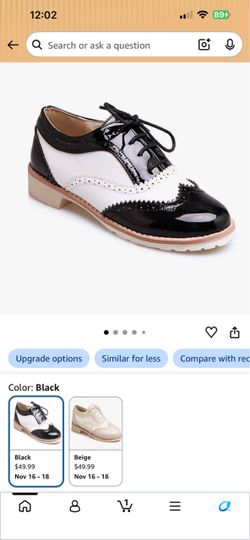 VOKLIN Women's Two Tone Flat Saddle Oxfords