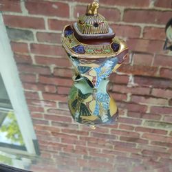 Vessel Jar Incense Burner w/ Foo Dog Lid