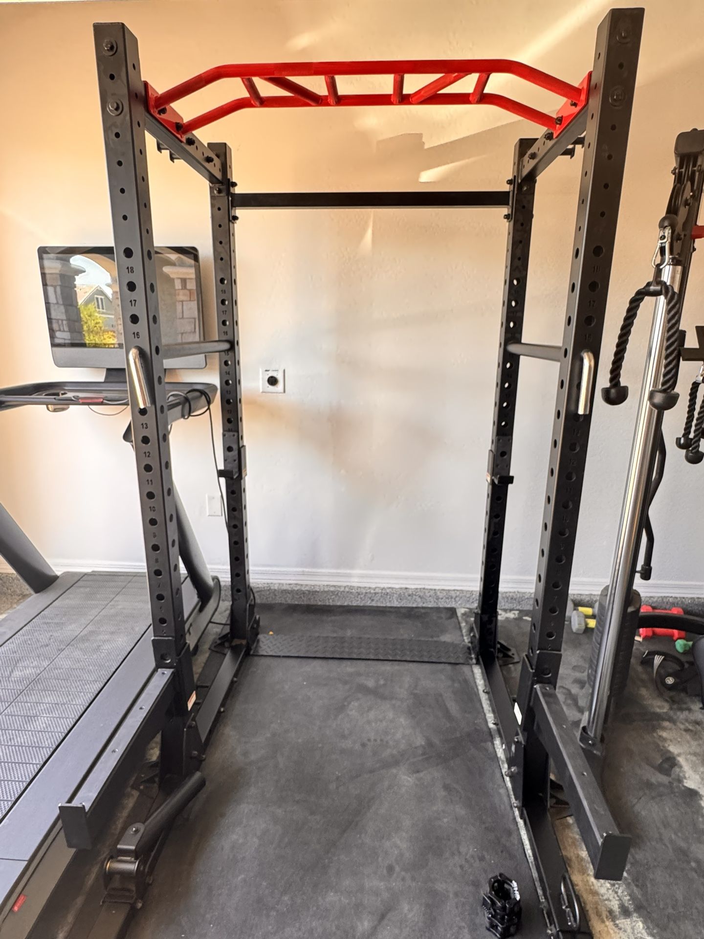 Full Power Cage with Battle Rope Loop, Dip & Landmine Attachment