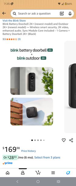 Blink Battery Doorbell 2K+ (newest model) and Outdoor 2K+ (newest model) — Wireless smart security, 2K video, enhanced audio. Sync Module Core include
