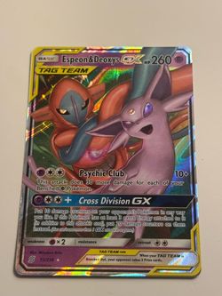 Espeon & Deoxys GX Tag Team Pokémon Card 72/236