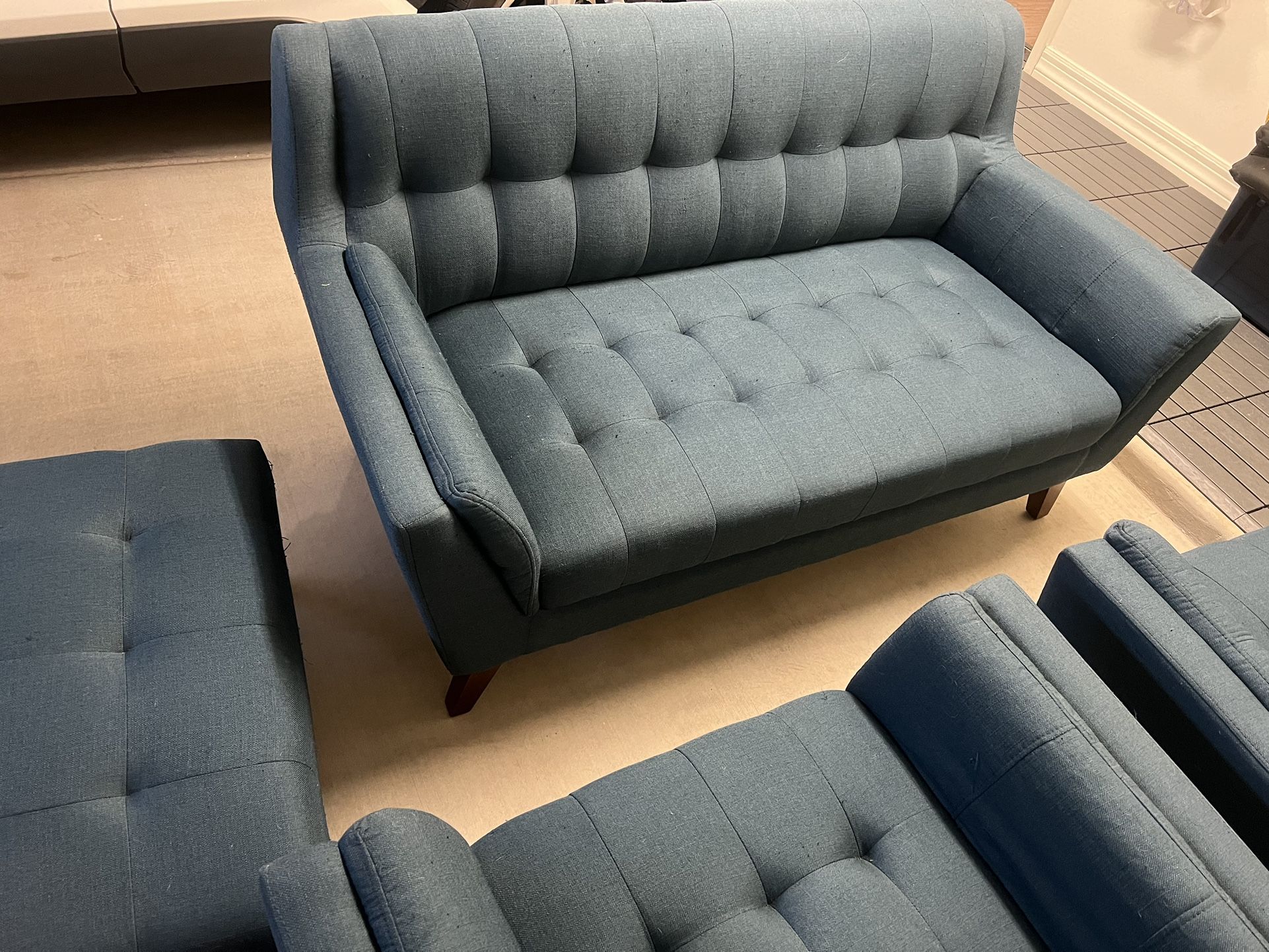 Sofa, Ottoman and Two Arm Chairs Set