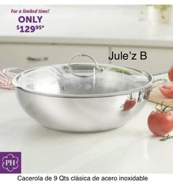 Princess House. Cacerola De 9 Qts De Acero Inoxidable Nueva En Su Caja