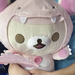 San-X Rilakkuma With Pink Dinosaur  Plush Korilakkuma New 12” 