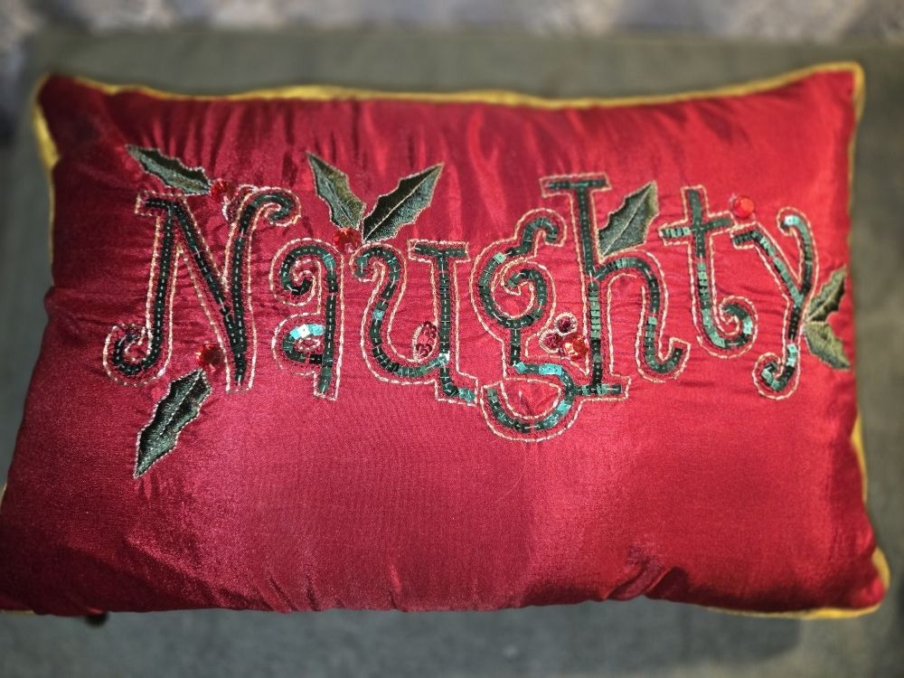 Naughty/Nice Pillow