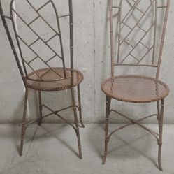 2pc  Gilt Mental Chairs