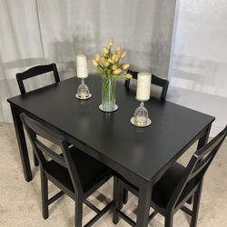 Compact Kitchen Dining Table With 4 Chairs 