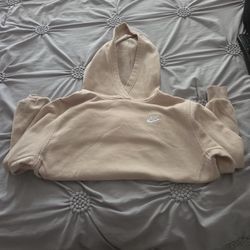Nike Creme Hoodie Size Large Kids 