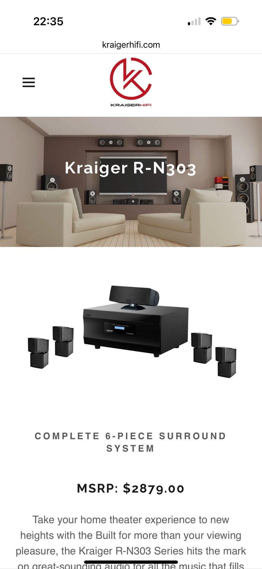 Kraiger Hifi-R-N303 Complete 6-Piece Surround System