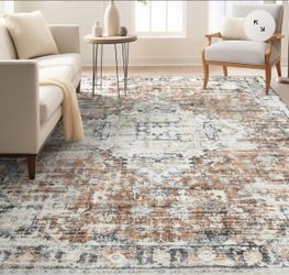 9x12 Washable Area Rug Carpet Beige Brand New 