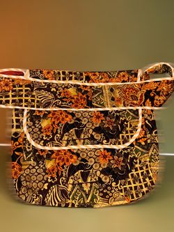 Quilted Floral Crossbody Shoulder Bag