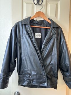 Challenger Black Leather Jacket for Women size 10