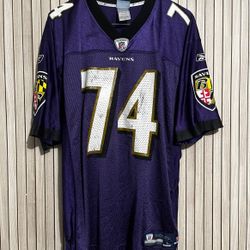 Ravens Football Jersey Oher Vintage Retro Reebok Size Large Sports On Field