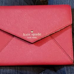Kate Spade Red Leather Wallet Clutch