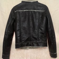 Denim Quilted Snap Hooded Jacket
