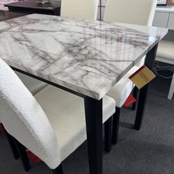 NEW OFFER! White 5pc Dining Set