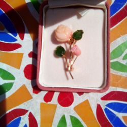 Vintage Rose Flower Brooch Pin