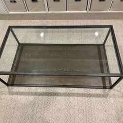 Crate & Barrel Glass Coffee Table