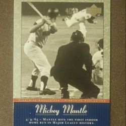 2001 Upper Deck Mickey Mantle New York Yankees N.Y. #MM45 Pinstripe Exclusives First Indoor Home run Hall Of Fame HOF Vintage Collectible Sports MLB
