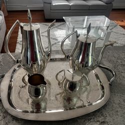 5 Piece Silver Plate Tea Set 