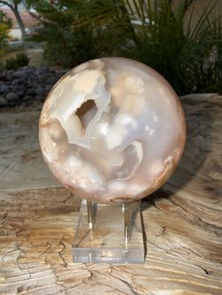 Druzy Pink Amethyst x Flower Agate Sphere