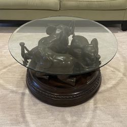 Hand-Carved Elephant Coffee Table