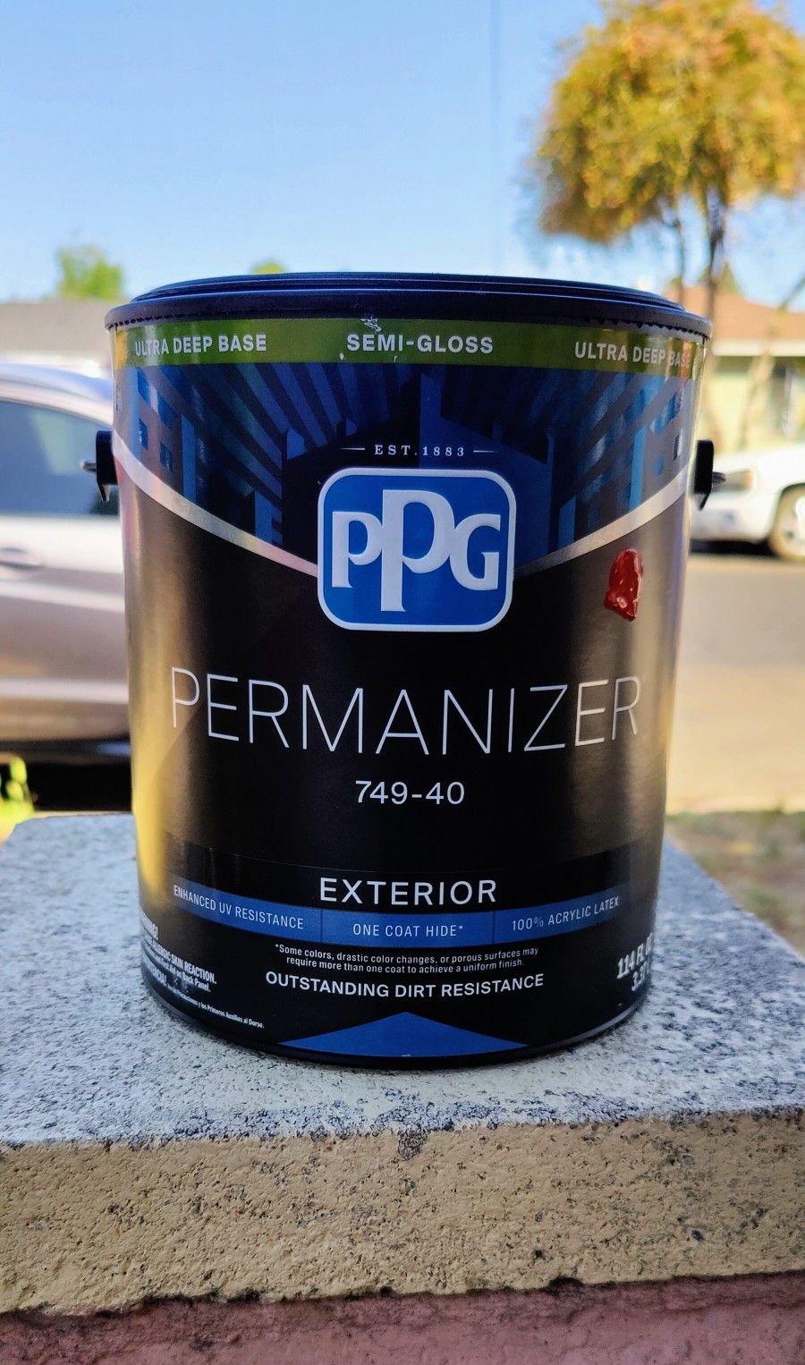 PPG Permanizer
1 gal. Orange-Red Semi-Gloss Exterior Acrylic Paint
(Pintura rojo naranja)