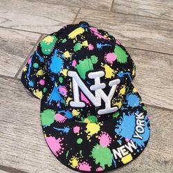 New York paint splatter fitted hat - Size Small