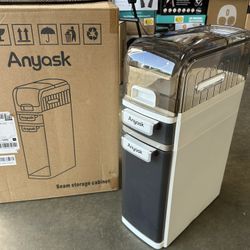 NEW 3-Tiers Slim Narrow Bathroom Storage Cabinet with Drawers and Wheels