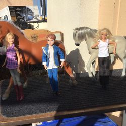 Collectible horses and Barbies