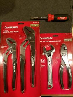Husky pliers set and milwaukee 11 in q
