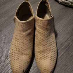 Alterd State Tan Canvas Ankle Boots & Booties | Block Heel & Zip Closure