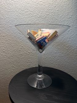 Large Martini Glass Vase - Bar Cart Decor MCM