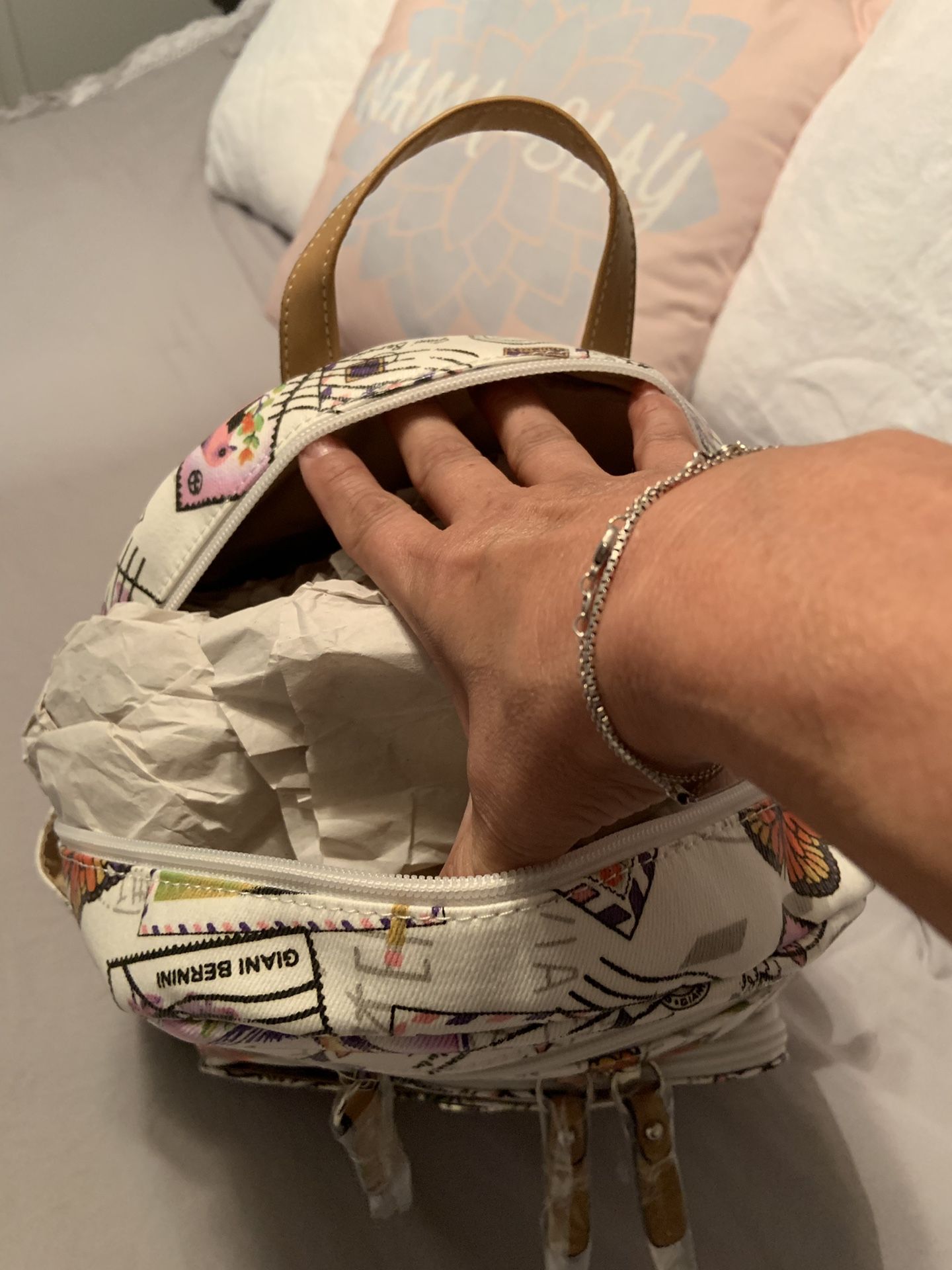 New Giani Bernini Canvas Postcard Backpack