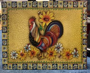 Rooster and Sunflower Decorative Wall Art