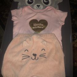 Carters 3 Piece Set 2 Tops 1 Pants Siz 3 Months 