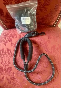 2-Pack Heavy Duty Rope Dog Leash 4ft x ½” Padded Handle Black Reflective NWT