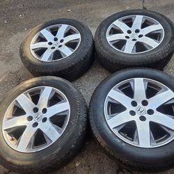 4 Rims and tires 
Size 235/60/18 
Uniroyal tires tiger paw 