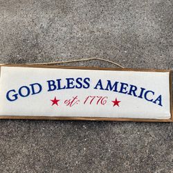 Hanging Wall Sign “God Bless America”