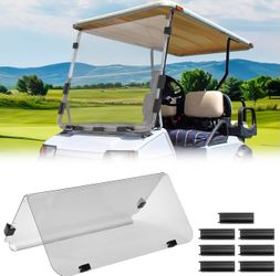 KEMIMOTO Golf Cart Windshield Compatible with Club Car DS (1), Foldable Replacement Windshield with Anti-UV and Impact Resistant Acrylic