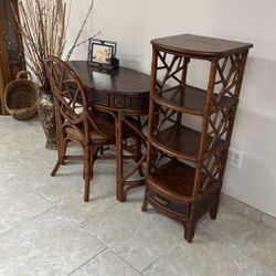 Bamboo Desk & Shelf Set