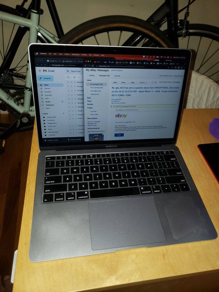 Apple Macbook Air 2018 13.3 1.60Ghz 8GB 256GB SSD MRE82LL/A