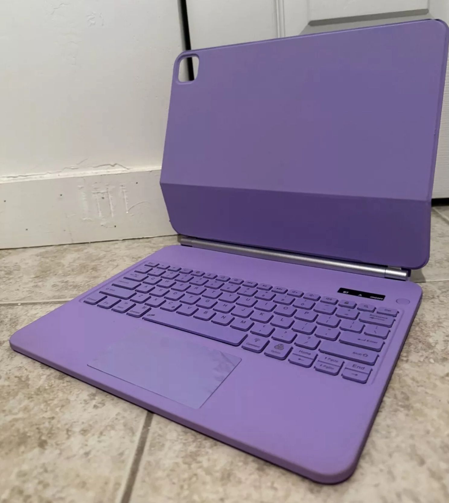 Keyboard With Trackpad Color Backlit For Apple iPad Pro 12.9 5th/4th Gen Purple