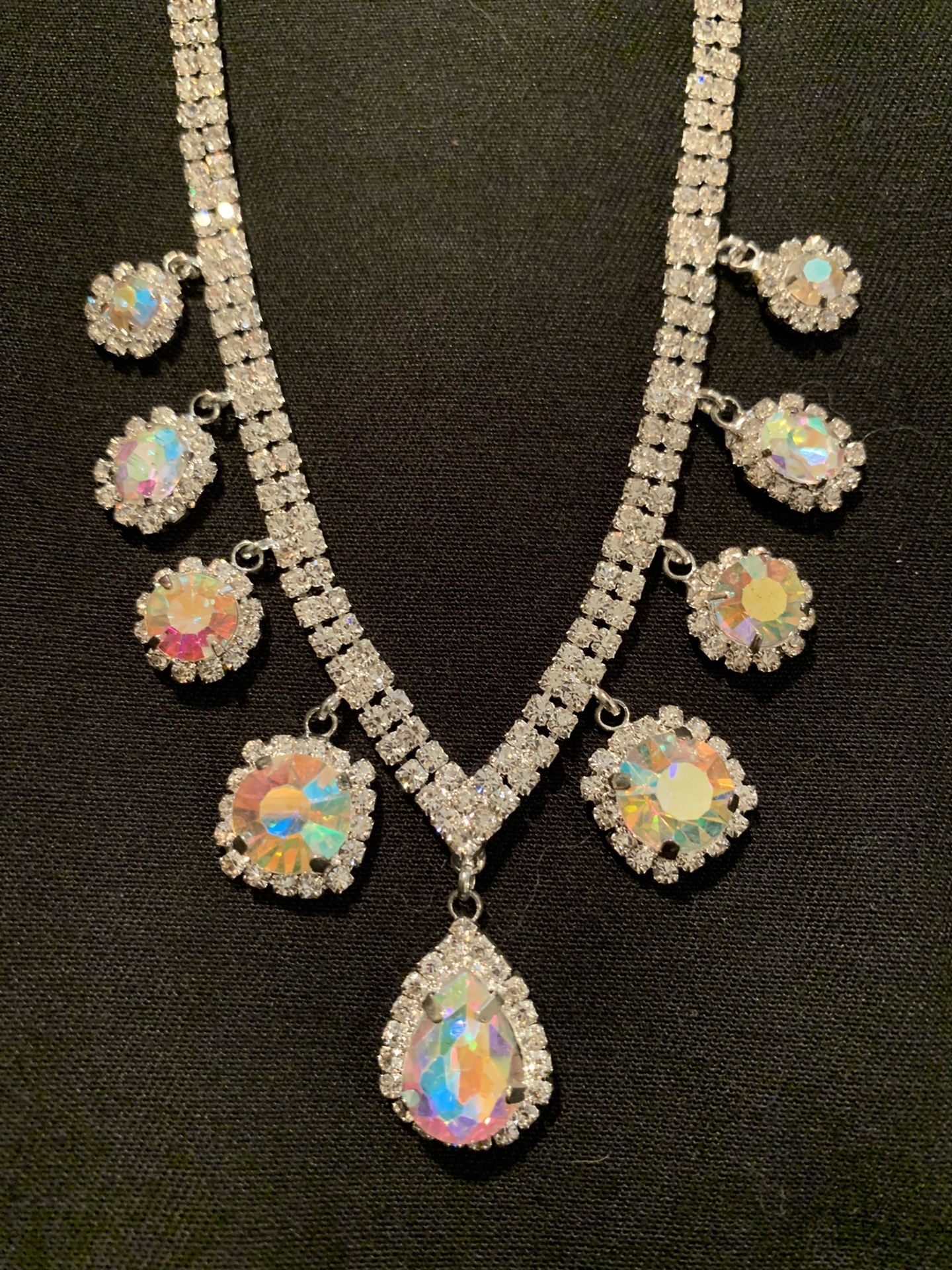 Tiara Comb / Necklace Set Angel Aura Quartz crystal | Rose Quartz Aura | Rainbow Quartz