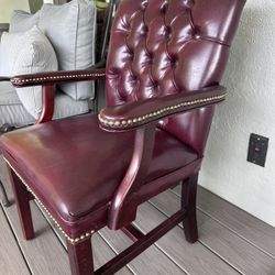 Leather accent chair