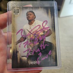 The walking dead, T-Dog, Iron E Singleton, Autographed Topps Trading Card