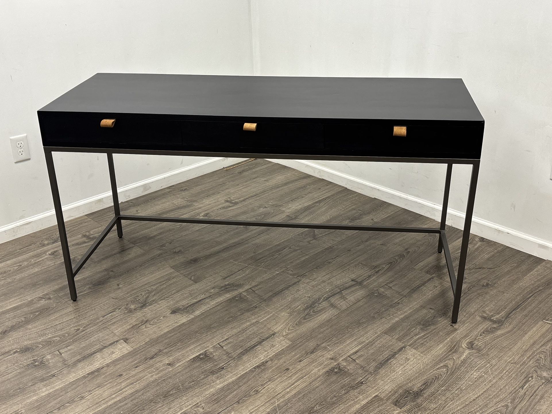 Theodore Industrial Loft 3 Drawer Writing Desk