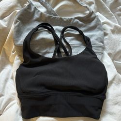 Lululemon (black) and Vouri (grey) sports bra 