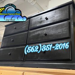 Six Drawer Black Pinewood Dresser Drawer Cajonera Comoda Nueva Bonita 